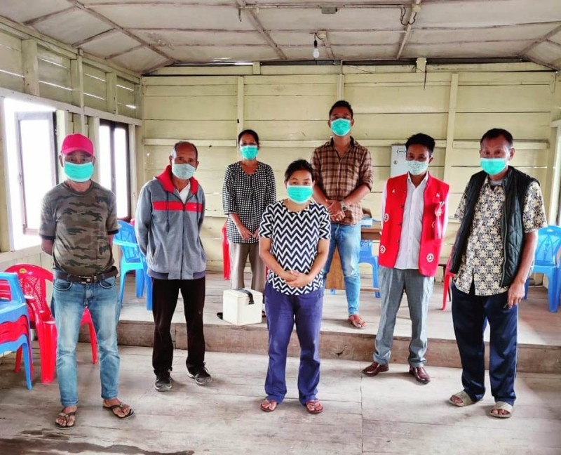 Lumithsami village elders after attaining 100% vaccinated with first dose COVID-19 vaccination. (Photo Courtesy: CMO office Zunheboto)